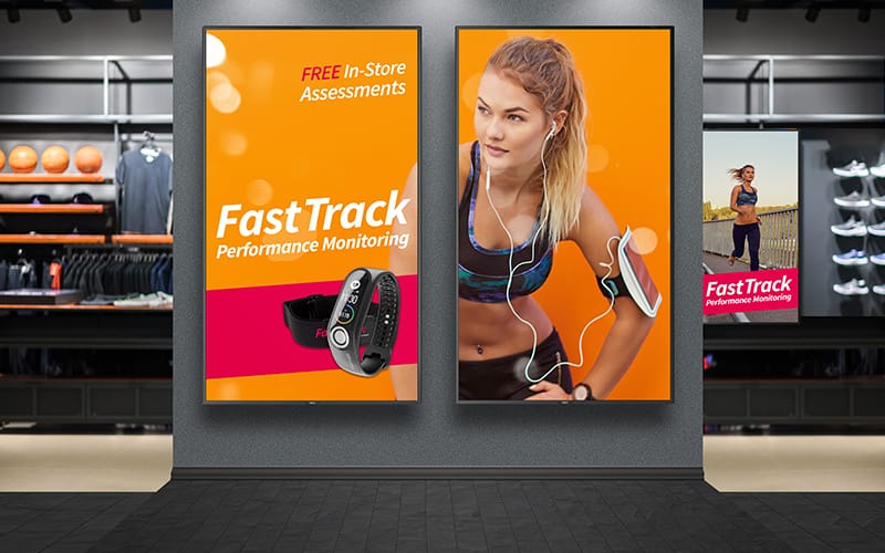 NEC digital signage to promote fitness products
