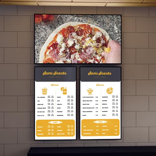 Vestel menu board digital signage in a cafe