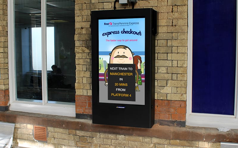 Digital Poster at train station.