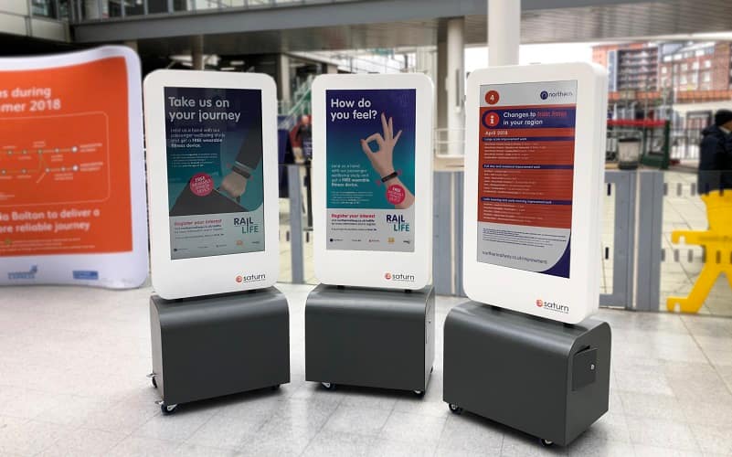 Mobile battery-powered digital signage displays from 2018